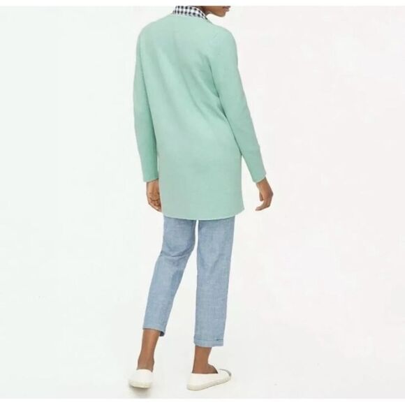 J Crew Vanessa Longline Open Front Cardigan Sweater Coat XS Mint Green AC619 - Picture 8 of 14